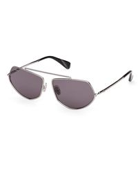 Max Mara - Mm0165 Joey 14A Sunglasses Metal Smoke Round Normal - Lyst