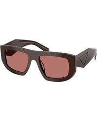 Prada - Pr D04Su 27I80W Sunglasses Acetate Bordeaux Geometric Normal - Lyst