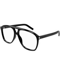 Saint Laurent - Sl 596 Dune Opt 001 Optical Frames Acetate Transparent Pilot - Lyst