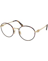 Miu Miu - Mu 52Xv 15U1O1 Optical Frames Metal Transparent Round Normal - Lyst