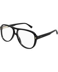 Gucci - Gg1044O 001 Optical Frames Acetate Transparent Pilot - Lyst