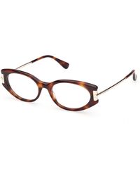 Max Mara - Mm5225 052 Optical Frames Acetate Round Normal - Lyst