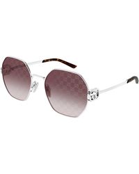Gucci - Gg2046S 004 Sunglasses Metal Geometric - Lyst