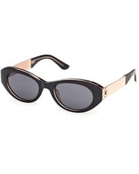 Guess - Gu00261-H 01A Sunglasses Injected Smoke Round Normal - Lyst