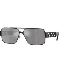 Versace - Ve2290 12616G Sunglasses Metal Squared Mirror - Lyst
