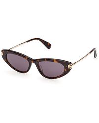 Max Mara - Mm0214 52A Sunglasses Acetate Smoke Squared Normal - Lyst