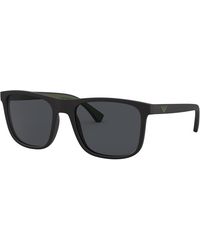 Emporio Armani - Ea4129 504287 Sunglasses Injected Squared Normal - Lyst