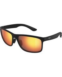 Maui Jim - Mj0449S 003 Occhiali Da Sole Iniettato Rosso Squadrata - Lyst