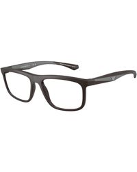 Emporio Armani - Ea3246 6186 Optical Frames Injected Transparent Squared Normal - Lyst