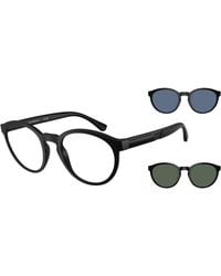 Emporio Armani - Ea4152 58011W Sunglasses Injected Transparent Pantos Normal Clip-On - Lyst