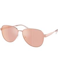 Michael Kors - Mk1160 Biarritz 11086X Sunglasses Metal Pilot Mirrored - Lyst