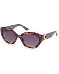 Guess - Gu00104 55B Sunglasses Injected Round Normal Shaded - Lyst