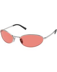 Prada - Pr A59S 1Bc20B Sunglasses Steel Round Normal - Lyst