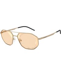 Emporio Armani - Ea2147 30027L Sunglasses Metal Geometric Mirrored - Lyst
