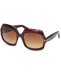 Tom Ford - Ft1155 Ren 52F Sunglasses Acetate Geometric Normal - Lyst