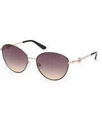 Guess - Gu00284 05B Sunglasses Metal Smoke Round Normal - Lyst