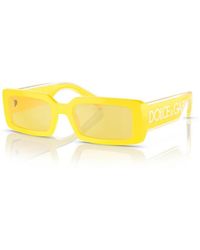 Dolce & Gabbana - Dg6187 333485 Sunglasses Plastic Squared Flash - Lyst