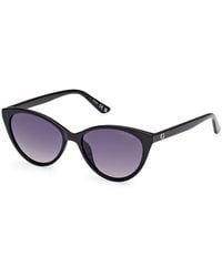 Guess - Gu8291 01B Sunglasses Injected Smoke Cat Eye Normal Shaded - Lyst