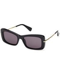 Max Mara - Mm0194 01A Sunglasses Acetate Smoke Squared Normal - Lyst