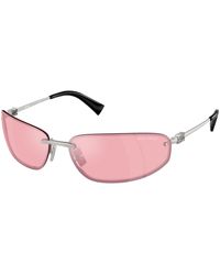 Miu Miu - Mu A50S 1Bc70J Sunglasses Metal Round Normal - Lyst