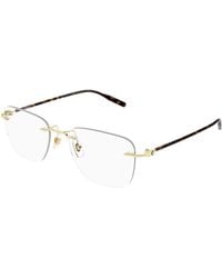 Montblanc - Mb0508O 002 Optical Frames Metal Transparent Squared - Lyst