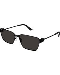 Balenciaga - Bb0374Sk 001 Sunglasses Metal Squared - Lyst