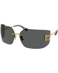 Miu Miu - Mu 54Ys 5Ak5S0 Sunglasses Metal Geometric Normal - Lyst