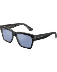 Dolce & Gabbana - Dg4431 34031U Sunglasses Acetate Light Squared Mirrored Mirror - Lyst