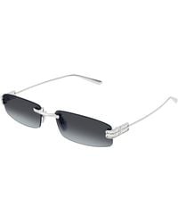 Balenciaga - Bb0488S 006 Sunglasses Metal Smoke Squared - Lyst