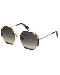 Furla - Sfu785 300 Sunglasses Metal Smoke Geometric Normal Shaded - Lyst