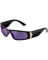 Jimmy Choo - Jc6001U 50592S Sunglasses Injected Viola Round Mirrored - Lyst