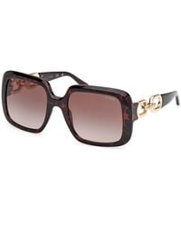 Guess - Gu00161 52F Sunglasses Injected Marrone Squared Normal Sfumato - Lyst