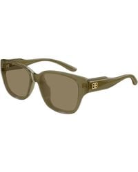 Balenciaga - Bb0512Sk 004 Occhiali Da Sole Acetato Marrone Squadrata - Lyst