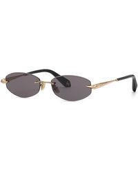 Roberto Cavalli - Src207M 300 Sunglasses Metal Smoke Squared Normal - Lyst