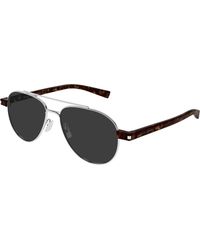Saint Laurent - Sl 843 002 Sunglasses Metal Round - Lyst