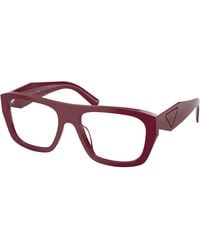 Prada - Pr D07Vu 23L1O1 Optical Frames Acetate Transparent Squared Normal - Lyst