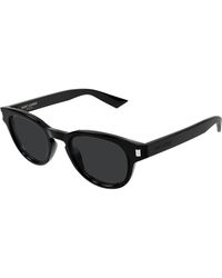 Saint Laurent - Sl 876 001 Sunglasses Acetate Round - Lyst