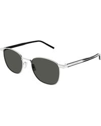 Saint Laurent - Sl 747 002 Sunglasses Metal Round - Lyst