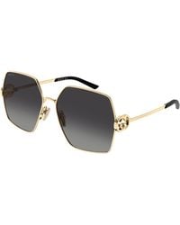 Gucci - Gg2163S 001 Sunglasses Metal Squared - Lyst