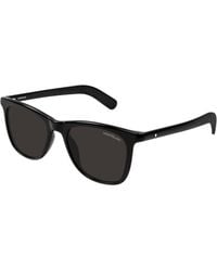 Montblanc - Mb0496S 001 Sunglasses Acetate Squared - Lyst