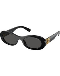 Miu Miu - Mu 06Zs 1Ab5S0 Sunglasses Acetate Round Normal - Lyst