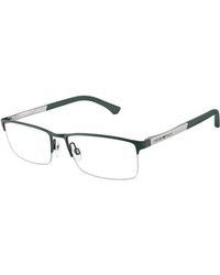 Emporio Armani - Ea1041 3009 Optical Frames Metal Transparent Squared Normal - Lyst