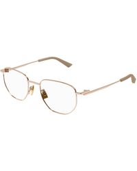 Bottega Veneta - Bv1301O 003 Optical Frames Metal Transparent Round - Lyst