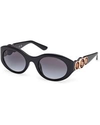 Guess - Gu00198-H 01B Sunglasses Injected Smoke Round Normal - Lyst