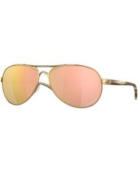 Oakley - Oo4079 Feedback 407937 Sunglasses Metal Round Polarized Prizm - Lyst