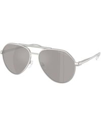Michael Kors - Mk1168 Brentwood 19036G Sunglasses Metal Pilot Mirrored - Lyst