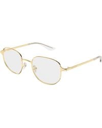 McQueen - Am0590O 002 Montature Da Vista Metallo Trasparente Rotonda - Lyst