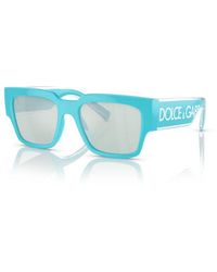 Dolce & Gabbana - Dg6184 334665 Sunglasses Plastic Squared Mirrored - Lyst