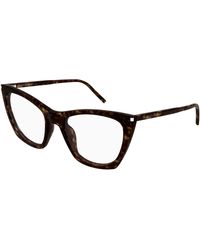 Saint Laurent - Sl 214 Kate Thin Opt 002 Optical Frames Acetate Transparent Cat Eye "Antiriflesso" - Lyst