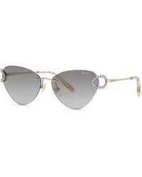 Chopard - Schm15S 594G Sunglasses Metal Smoke Cat Eye Anti-Glare - Lyst